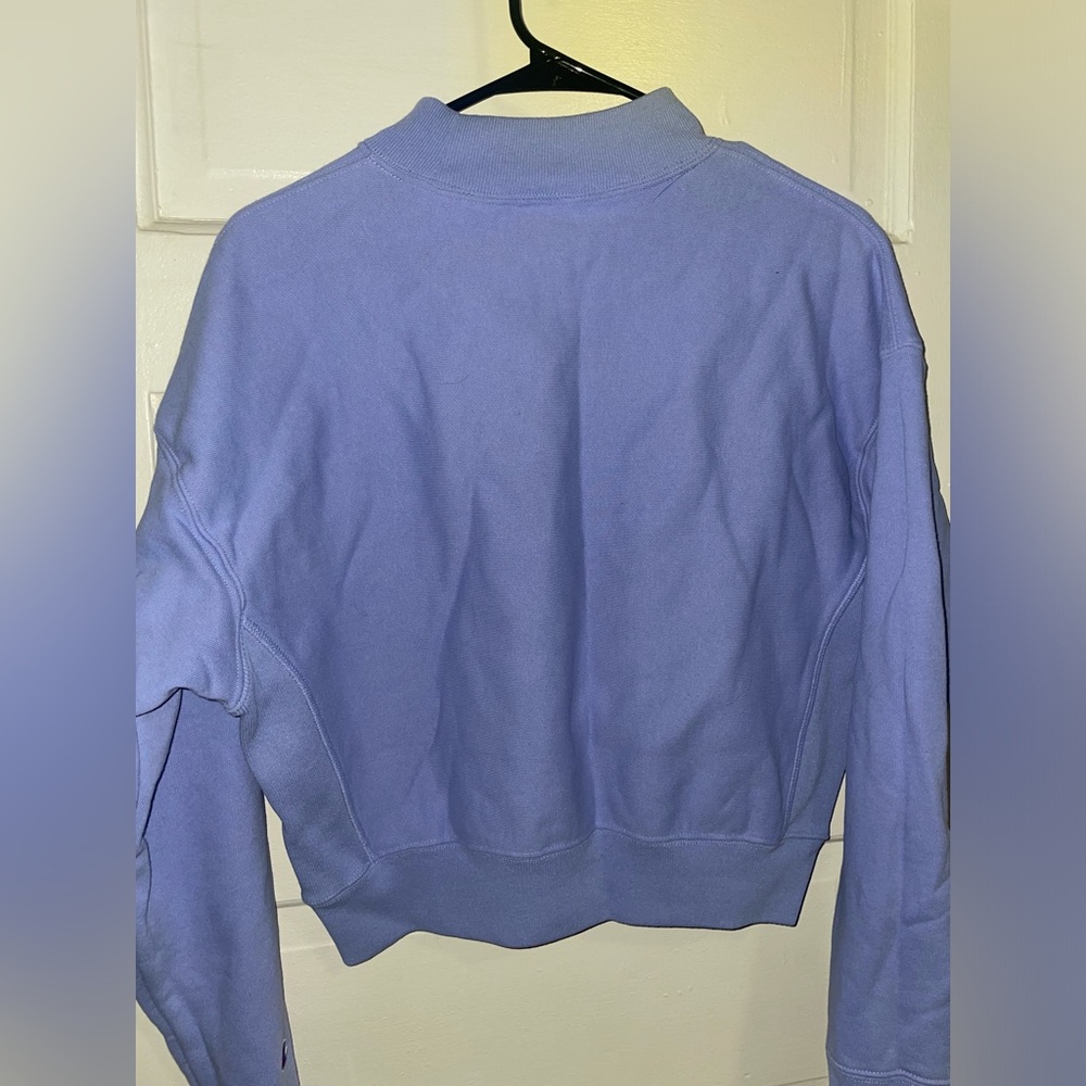 Champion reverse weave mock neck cropped crew periwinkle
